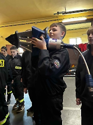 Zajęcia klasy pożarniczej w JRG PSP w Skawinie